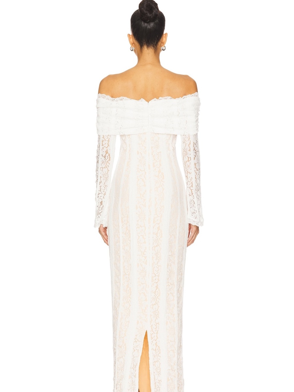 REVOLVE Cream Off-Shoulder Lace Maxi Dress - Picture 4 of 4